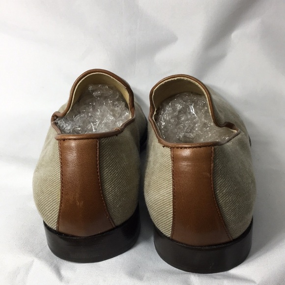 Donald J. Pliner Mens Fabric & Leather Slip-On Loafers Size 8 Like-NEW Condition - Picture 5 of 9